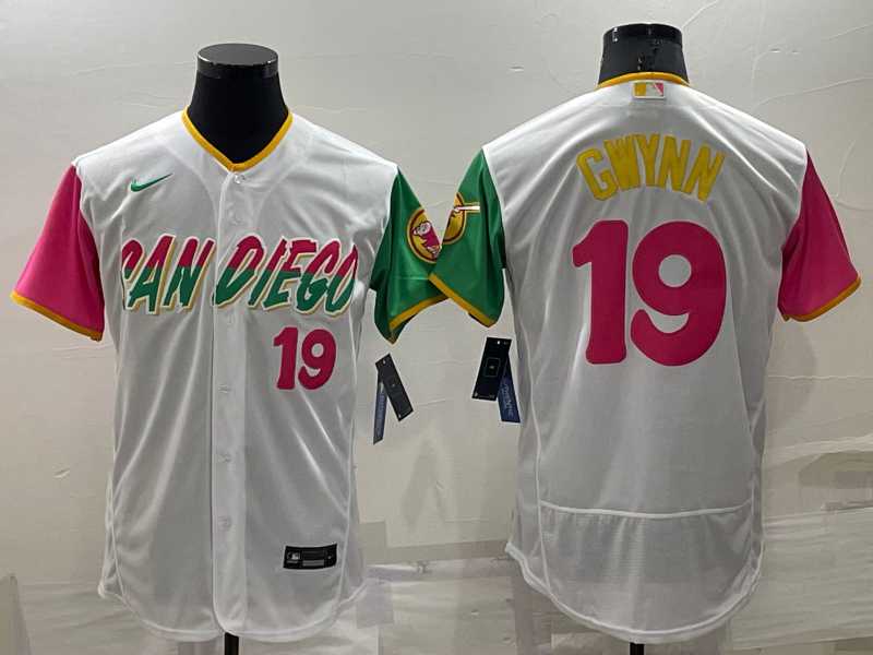 San Diego Padres #19 Tony Gwynn White Number 2022 City Connect Flexbase Stitched Jersey,We sell and wholesale San Diego Padres #19 Tony Gwynn White Number 2022 City Connect Flexbase Stitched Jersey on line form chian!